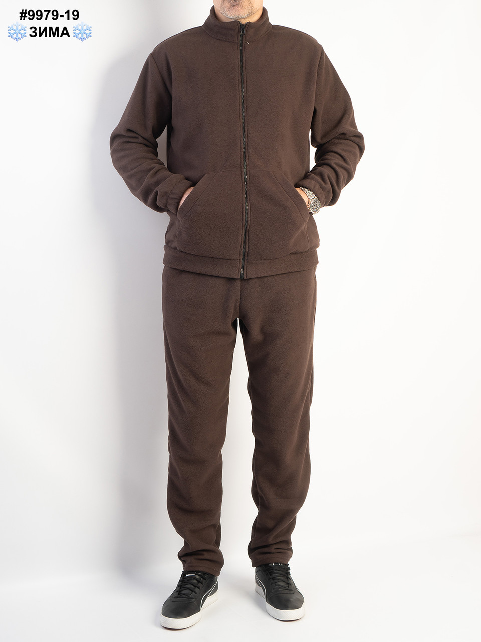 9979-19 Спортивний костюм чоловічий прямі штани polar фліс норма (4 од: 48,50,52,54), фото 1