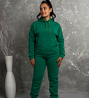 Утеплений жіночий спортивний костюм на флісі для повних жінок теплий прогулянковий з тренитки