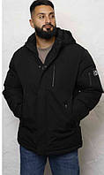Куртка чоловіча великий розмір зимова з капюшоном 4XL чорна