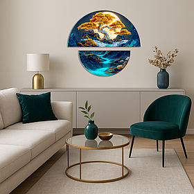 Інтер'єрна модульна картина Пейзаж. Нічна Гармонія