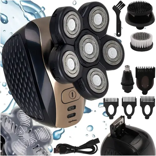 Електричний тример для бороди 5-в-1 із висувним триммером Soulima 26423, LED-індикаторами та насадками для догляду, фото 1