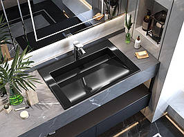 Умивальник, Раковина, накладний Luxor Kraft Low 70 Black