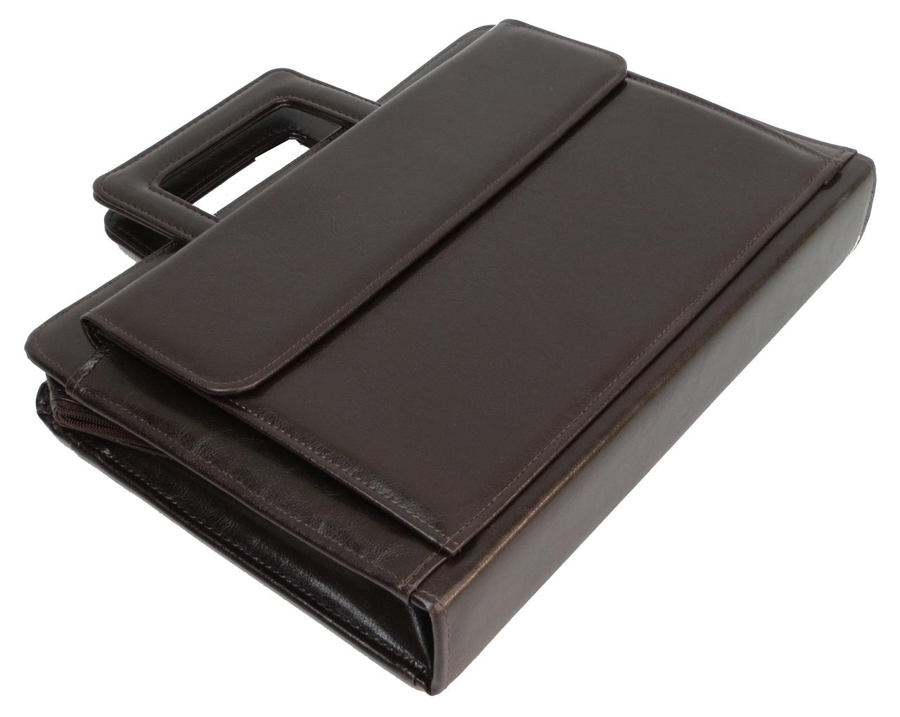 Папка greenpharm -портфель greenpharm з екошкіри JPB коричнева, фото 1