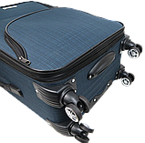 Тканева середня валіза на чотирьох колесах 67L Gedox темно-синій, фото 7