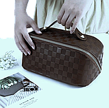 Жіноча косметичка із еко шкіри Edibazzar темно-коричнева, фото 2