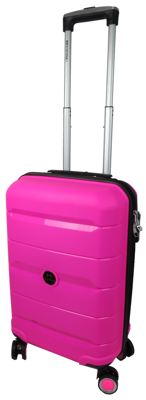 Пластикова маленька валіза з поліпропілену 40L My Polo рожева, фото 1