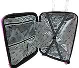 Пластикова маленька валіза з поліпропілену 40L My Polo рожева, фото 5