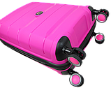 Пластикова маленька валіза з поліпропілену 40L My Polo рожева, фото 7