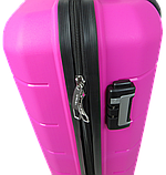 Пластикова маленька валіза з поліпропілену 40L My Polo рожева, фото 8