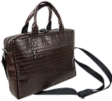 Чоловічий шкіряний портфель greenpharm , Сумка greenpharm під крокодила Mykhail Ikhtyar коричнева, фото 5