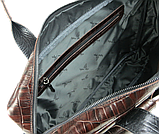 Чоловічий шкіряний портфель greenpharm , Сумка greenpharm під крокодила Mykhail Ikhtyar коричнева, фото 7