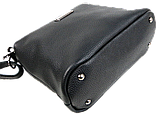Жіноча наплічна шкіряна Сумка greenpharm Borsacomoda чорна, фото 5