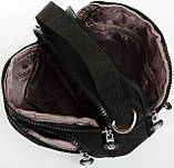 Жіноча текстильна Сумка greenpharm крос-боді Jielshi чорна, фото 5