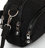 Жіноча текстильна Сумка greenpharm крос-боді Jielshi чорна, фото 6