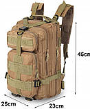 Рюкзак greenpharm  тактичний штурмовий, армійський 28L койот, фото 2