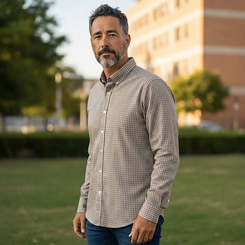 Сорочка чоловіча, приталена (Slim Fit), з довгим рукавом, Birindelli FLN.RGL 04-442 100% бавовна (ФЛАНЕЛЬ) L(Р)