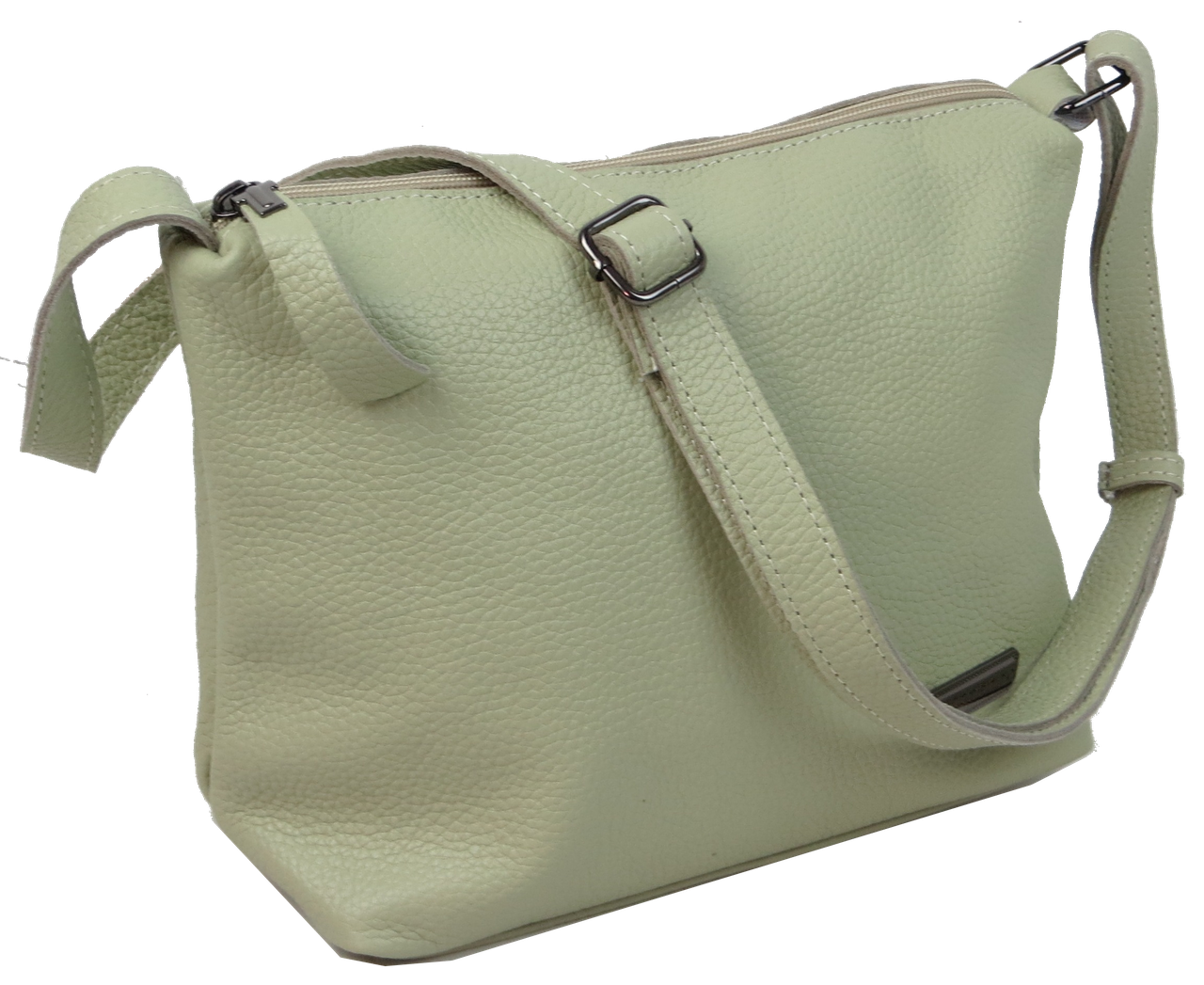 Жіноча шкіряна Сумка greenpharm наплічна Borsacomoda салатова, фото 1