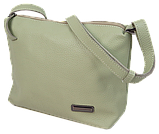 Жіноча шкіряна Сумка greenpharm наплічна Borsacomoda салатова, фото 3