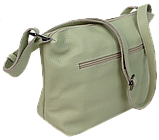 Жіноча шкіряна Сумка greenpharm наплічна Borsacomoda салатова, фото 7