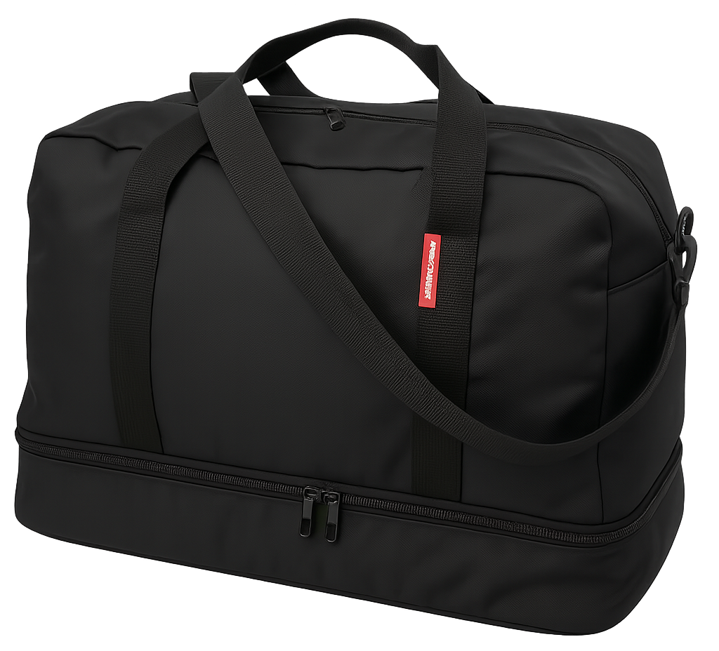 Дорожня Сумка greenpharm з відділом для взуття 40L Wallaby greenpharm чорна, фото 1