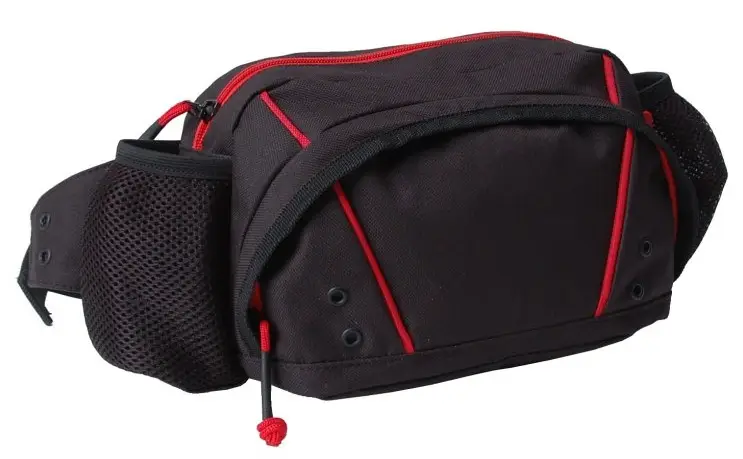 Велика поясна Сумка greenpharm Corvet WB3506-82 чорна з червоним, фото 1
