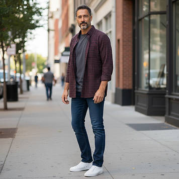 Сорочка чоловіча, приталена (Slim Fit), з довгим рукавом, Birindelli FLN.RGL 04-448 100% бавовна (ФЛАНЕЛЬ) L(Р)