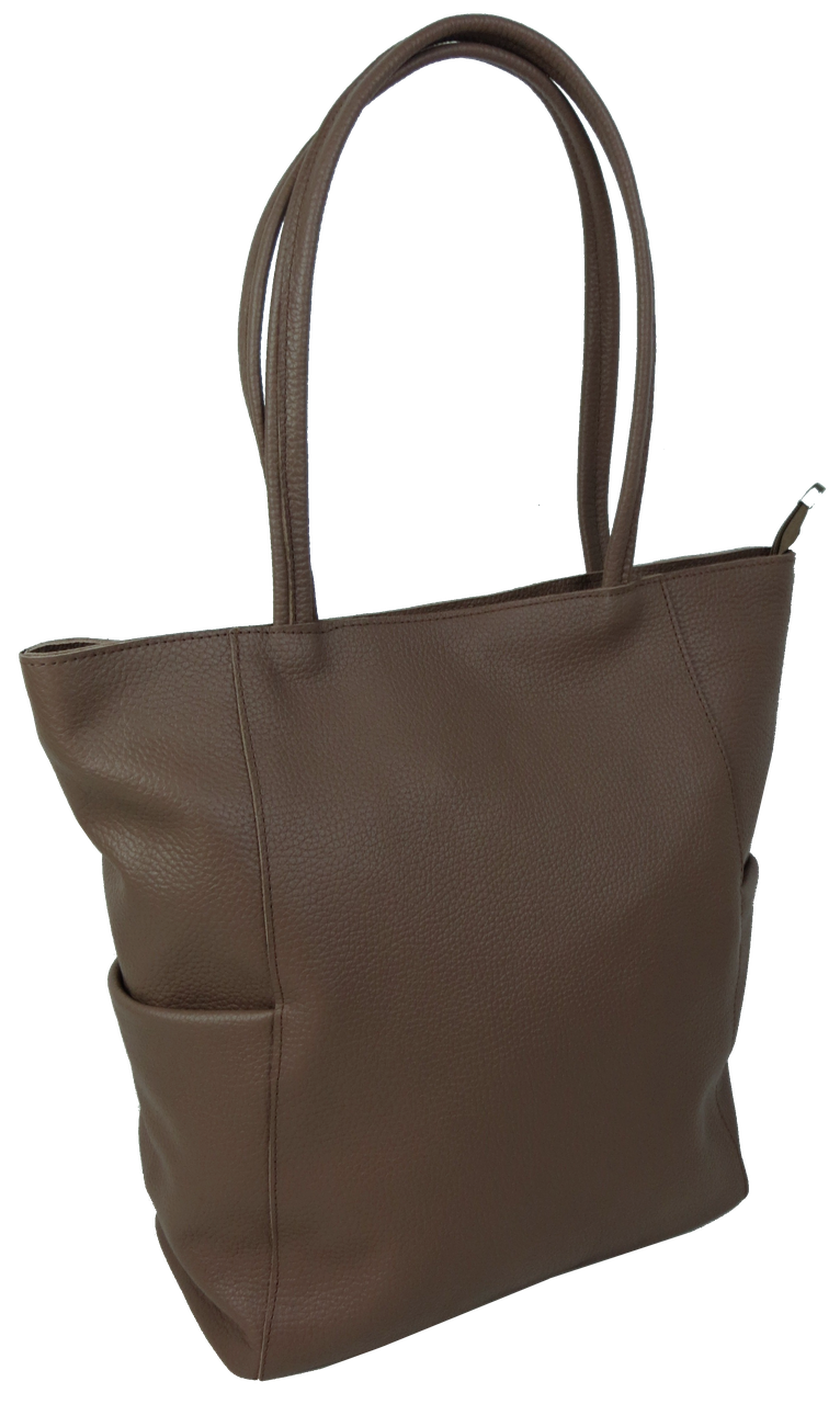 Жіноча шкіряна Сумка greenpharm на двох ручках Borsacomoda, Україна коричнева, фото 1
