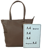 Жіноча шкіряна Сумка greenpharm на двох ручках Borsacomoda, Україна коричнева, фото 10