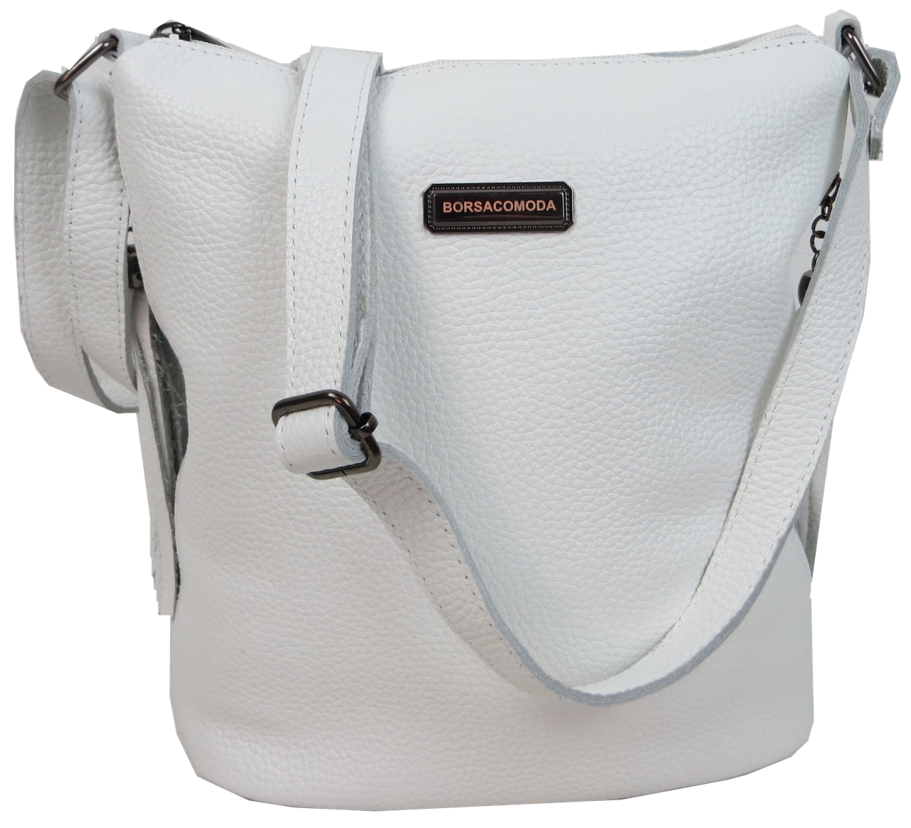 Жіноча Сумка greenpharm з натуральної шкіри на плече Borsacomoda біла, фото 1