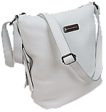 Жіноча Сумка greenpharm з натуральної шкіри на плече Borsacomoda біла, фото 4