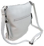 Жіноча Сумка greenpharm з натуральної шкіри на плече Borsacomoda біла, фото 9