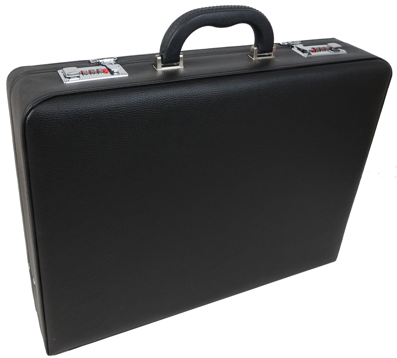 Елегантний дипломат, бізнес кейс з еко шкіри Portfolio чорний, фото 1