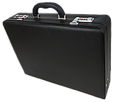 Елегантний дипломат, бізнес кейс з еко шкіри Portfolio чорний, фото 3