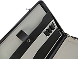 Елегантний дипломат, бізнес кейс з еко шкіри Portfolio чорний, фото 8