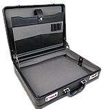 Класичний кейс, дипломат з еко шкіри Portfolio чорний, фото 8