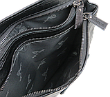 Чоловіча шкіряна наплічна Сумка greenpharm під крокодила Mykhail Ikhtyar чорна, фото 9