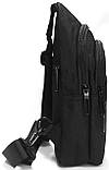 Чоловіча Сумка greenpharm тканинна, слінг Lanpad чорна, фото 4