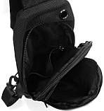 Чоловіча Сумка greenpharm тканинна, слінг Lanpad чорна, фото 5