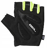 Рукавички для спорту, велорукавички з гелевими вставками Crivit чорні з салатовим, фото 2