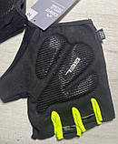 Рукавички для спорту, велорукавички з гелевими вставками Crivit чорні з салатовим, фото 4