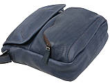 Шкіряна чоловіча Сумка greenpharm Mykhail Ikhtyar, Україна синя, фото 7