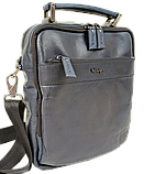 Чоловіча шкіряна сумка, борсетка Mykhail Ikhtyar синя, фото 4