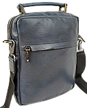 Чоловіча шкіряна сумка, борсетка Mykhail Ikhtyar синя, фото 5