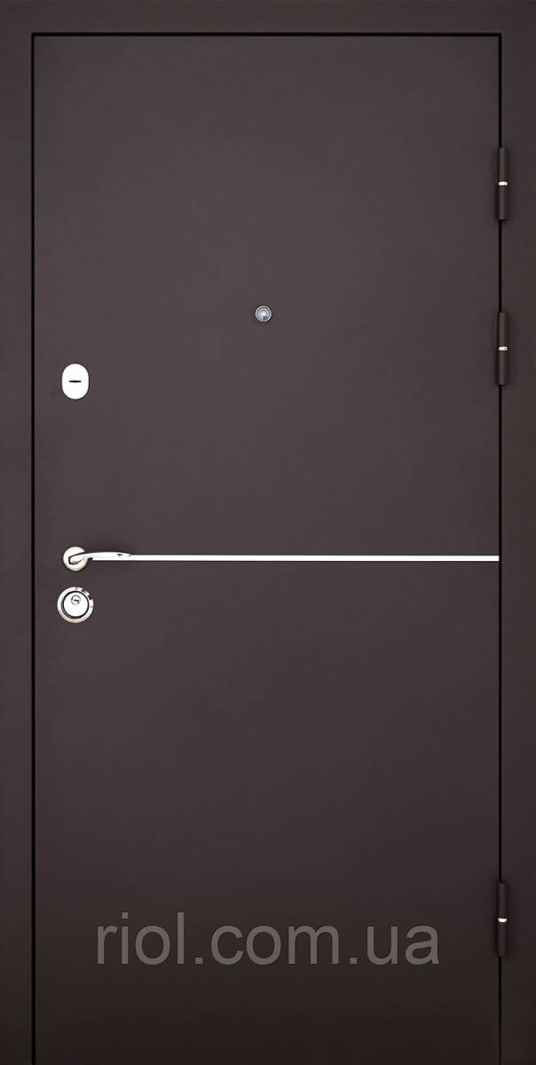 Вхідні металеві двері модель Solid комплектація Defender Ral 8019T, фото 1