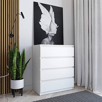 Комод VAYS R-4, на 4 шухляди без ручок, ЛДСП 80×40×98 см – для дому, офісу, вітальні, спальні