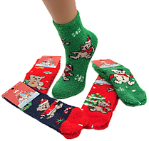 Дитячі новорічні норкові шкарпетки з ангорою Корона - 32.00 грн./пара (C3580-2, 21-36)