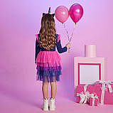 Нарядна святкова сукня плаття для дівчинки, спідниця з фатіном, паєтки, єдиноріг, р.116, фото 2