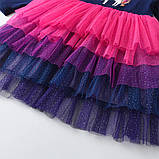 Нарядна святкова сукня плаття для дівчинки, спідниця з фатіном, паєтки, єдиноріг, р.116, фото 6