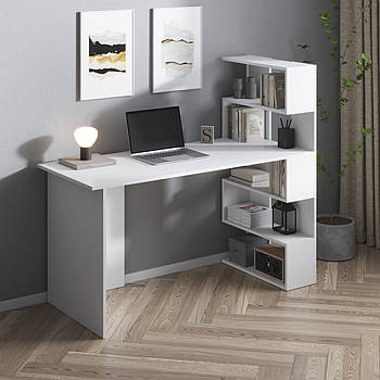 Комп’ютерний стіл VAYS M-15, письмовий з полицями праворуч, ЛДСП, 142×60×123 см – для дому, навчання, офісу