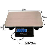 Цифрові платформні ваги Cncest 36x30 см, 150/300 кг, РК-дисплей, 0,05/0,1 кг, для пошти та тварин 709868